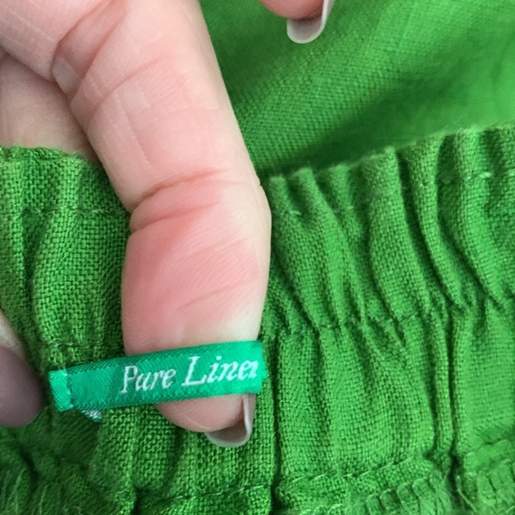 United Colors Of Benetton Spring Green Pure Linen High Rise Shorts - M - Picture 4 of 5